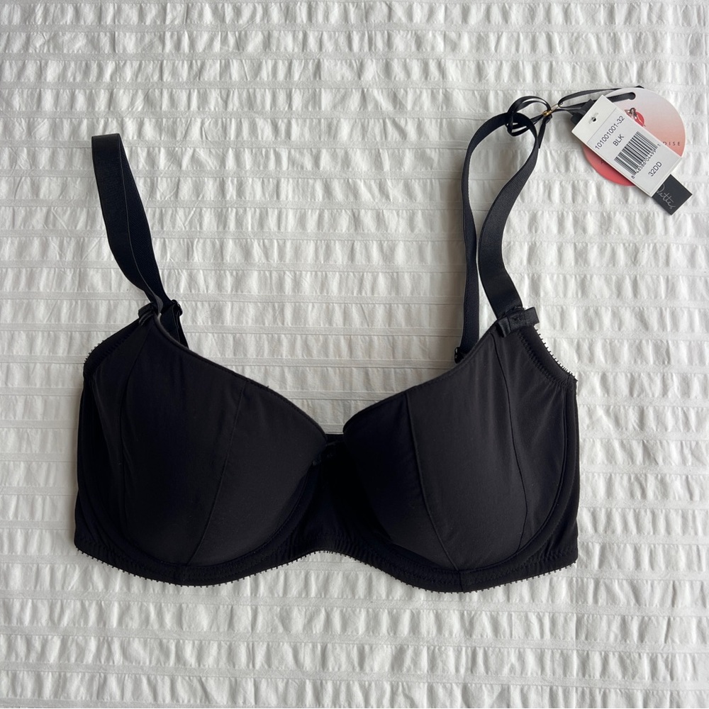 NWT Claudette Sophia Icon Balconette Bra in Black, 32DD